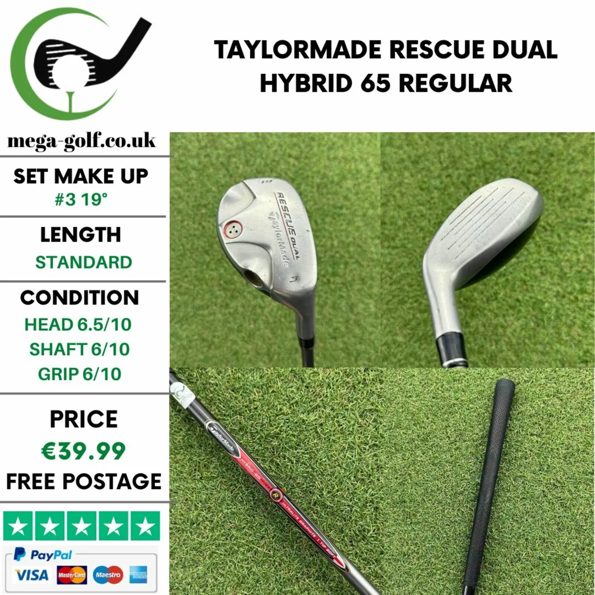 Taylormade Rescue Dual Hybrid / #3 19° /65 Regular - Image 1