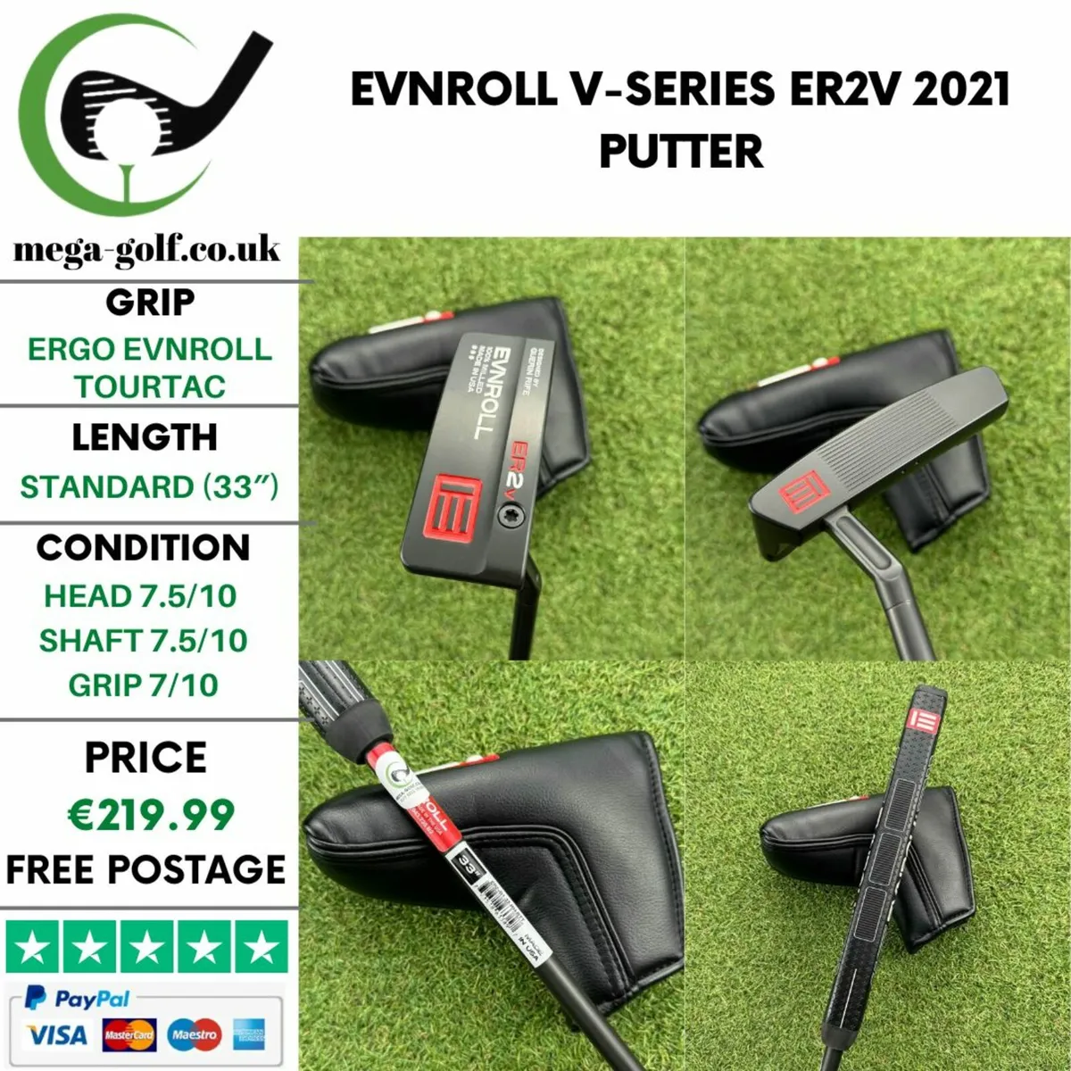 Evnroll V-Series ER2v 2021 Putter / 33″ - Image 1