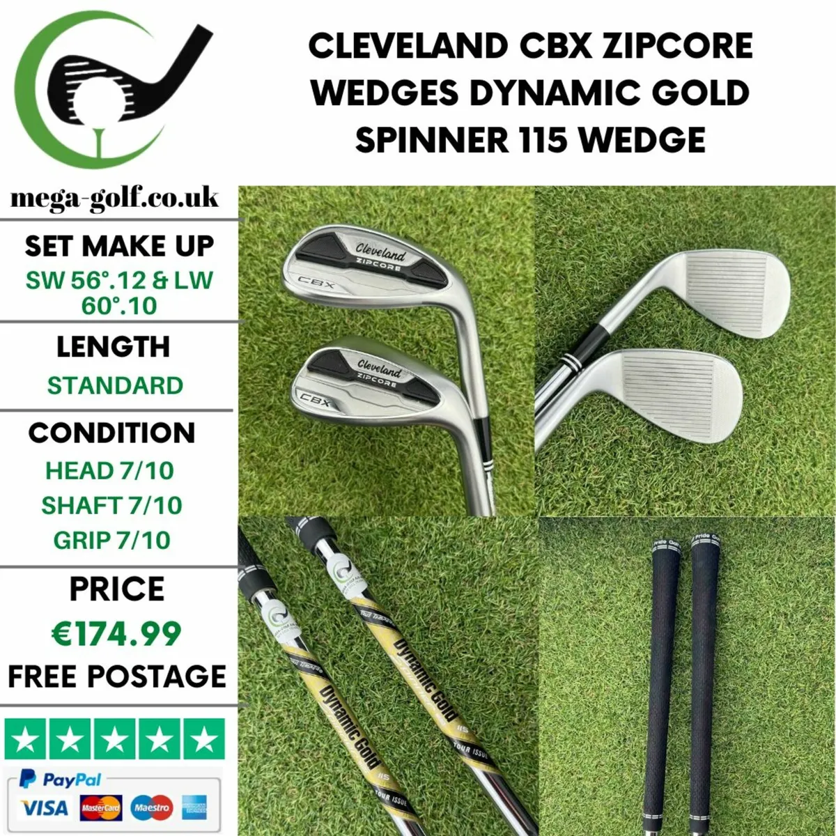 Cleveland CBX Zipcore Wedges Sw 56°.12 & Lw 60°.10 - Image 1