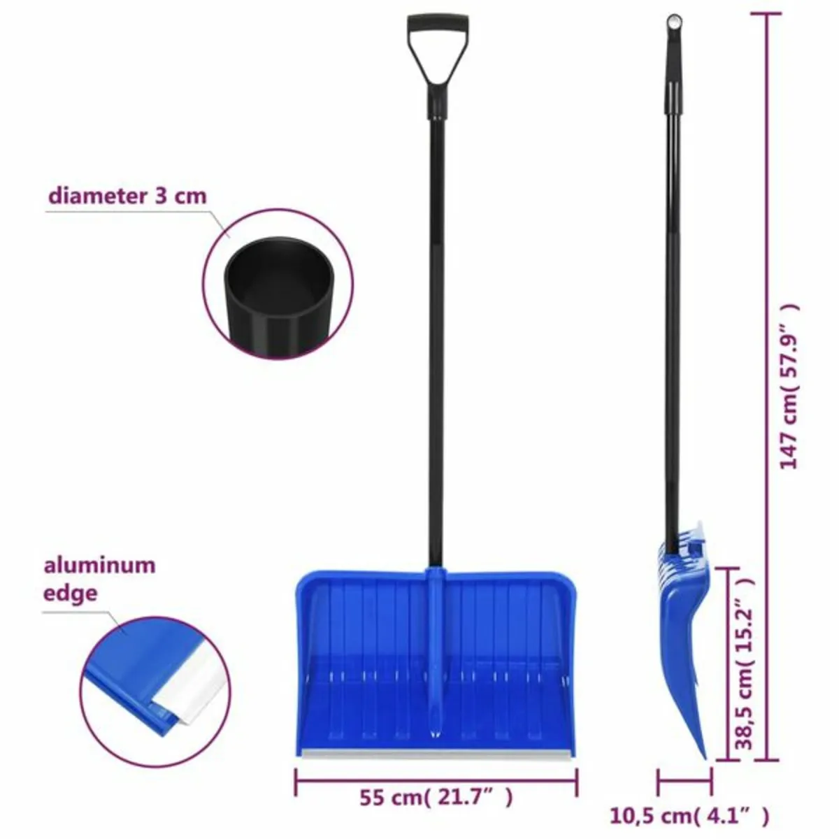 Snow Shovel Blue 147 cm Metal

Description
With th - Image 3
