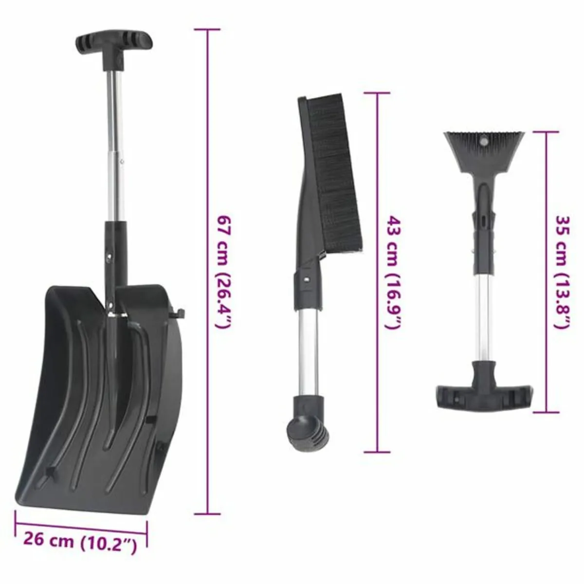Snow Shovel Kit 3-in-1 Black Aluminum

Description - Image 3