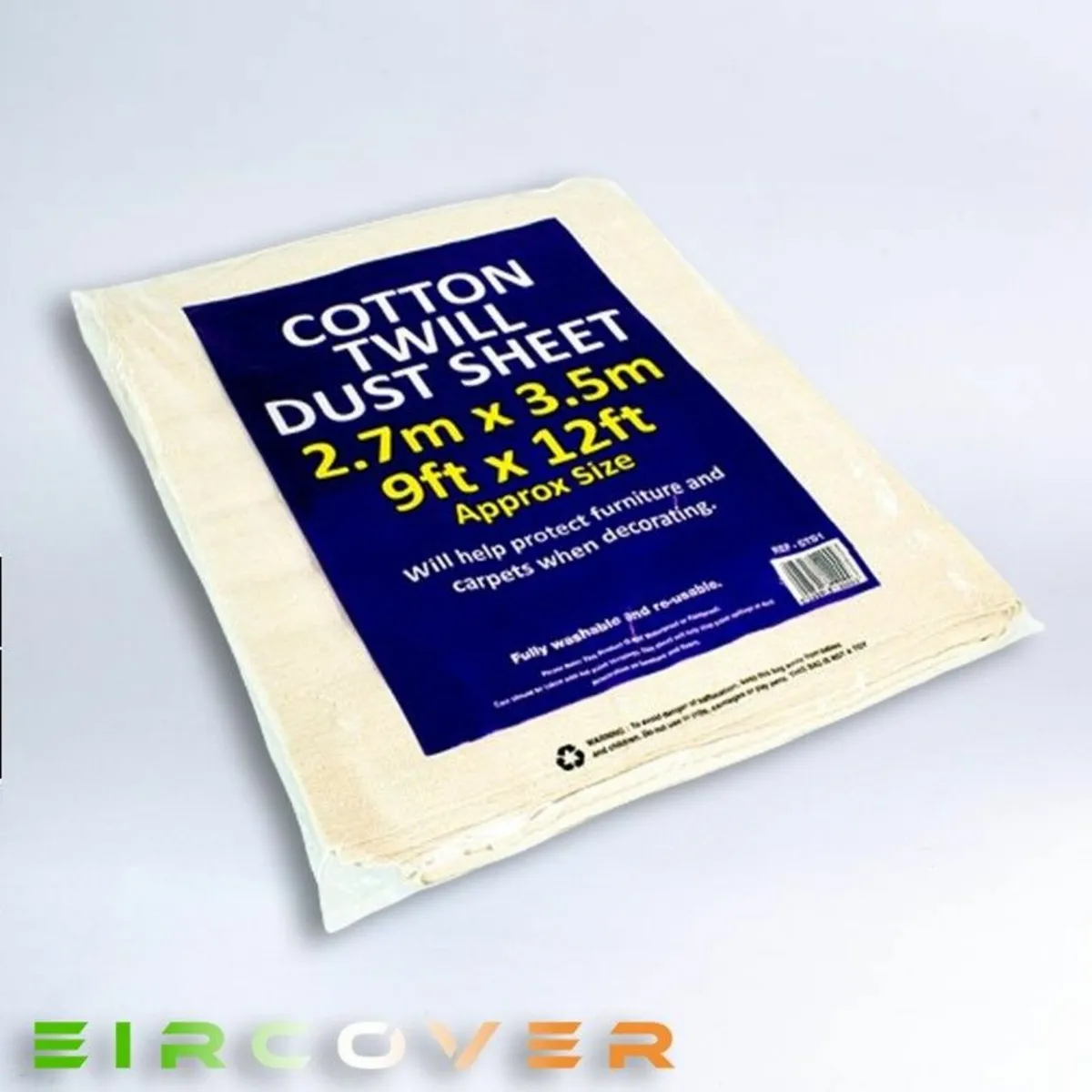 Cotton calico dustsheet  2.7m X 3.6m (9ft X 12ft) - Image 4