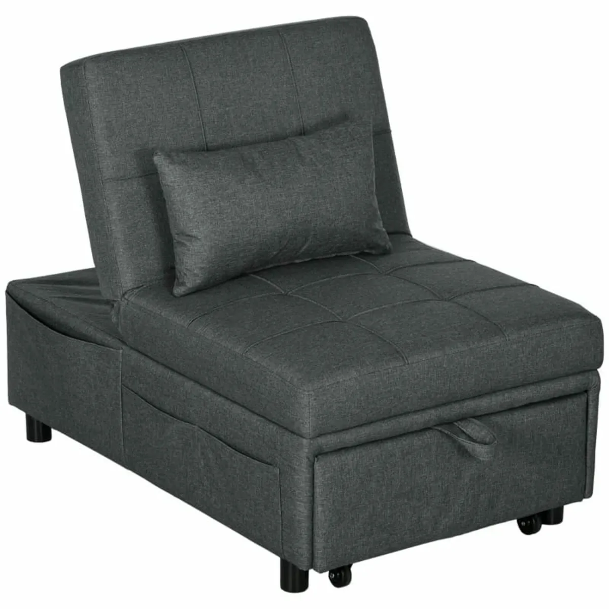 Reclining Chair Sleeper Chair 3-in-1 Chair, Linen - Image 2