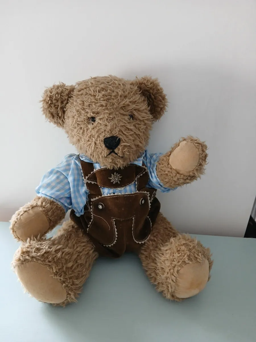 Vintage Austrian teddy bear in traditional clothe - Image 2