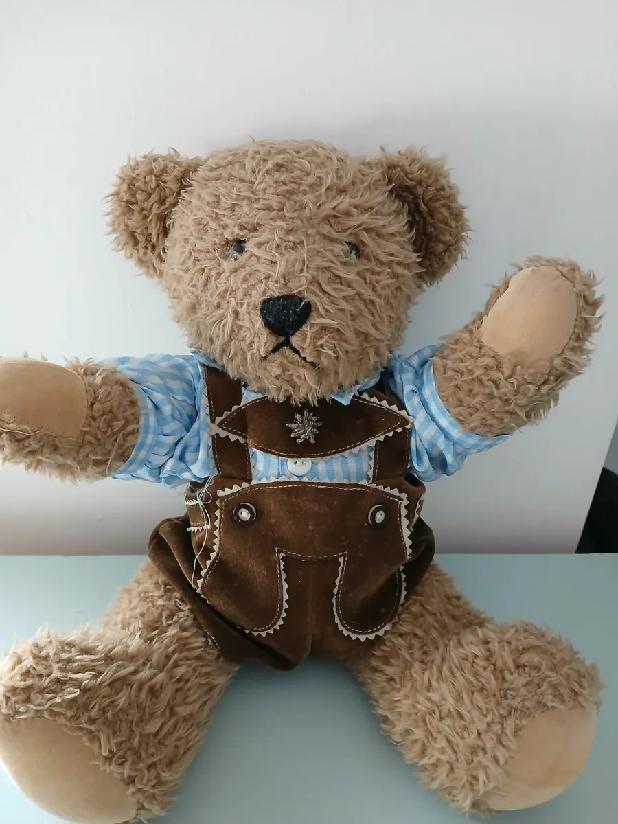 Vintage Austrian teddy bear in traditional clothe - Image 3