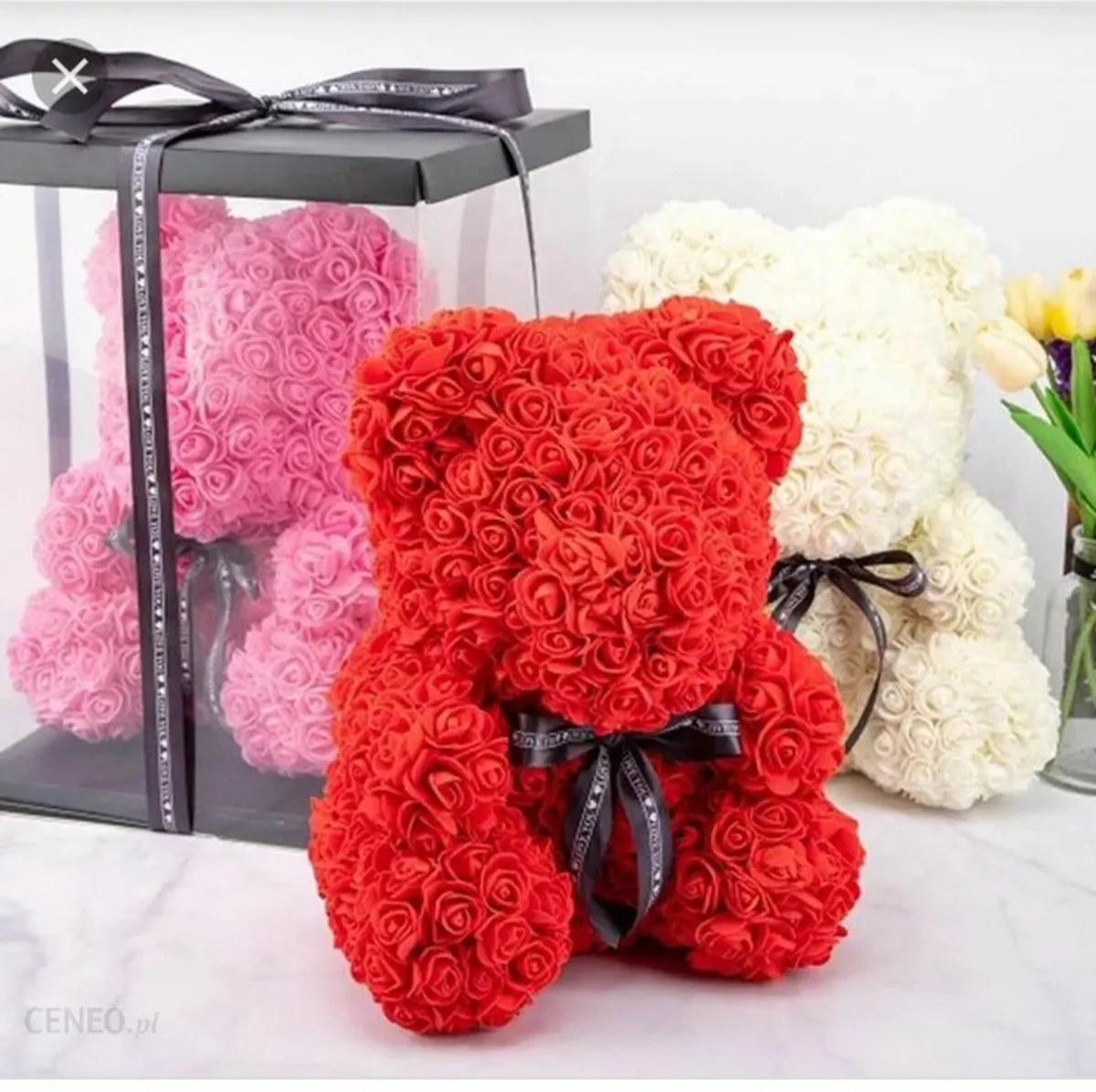 Rose bear 25 cm free packaging - Image 1