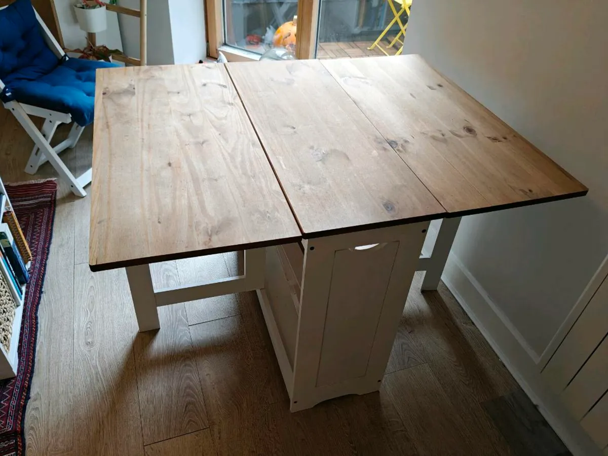 IKEA foldable dining table with 4 chairs - Image 2