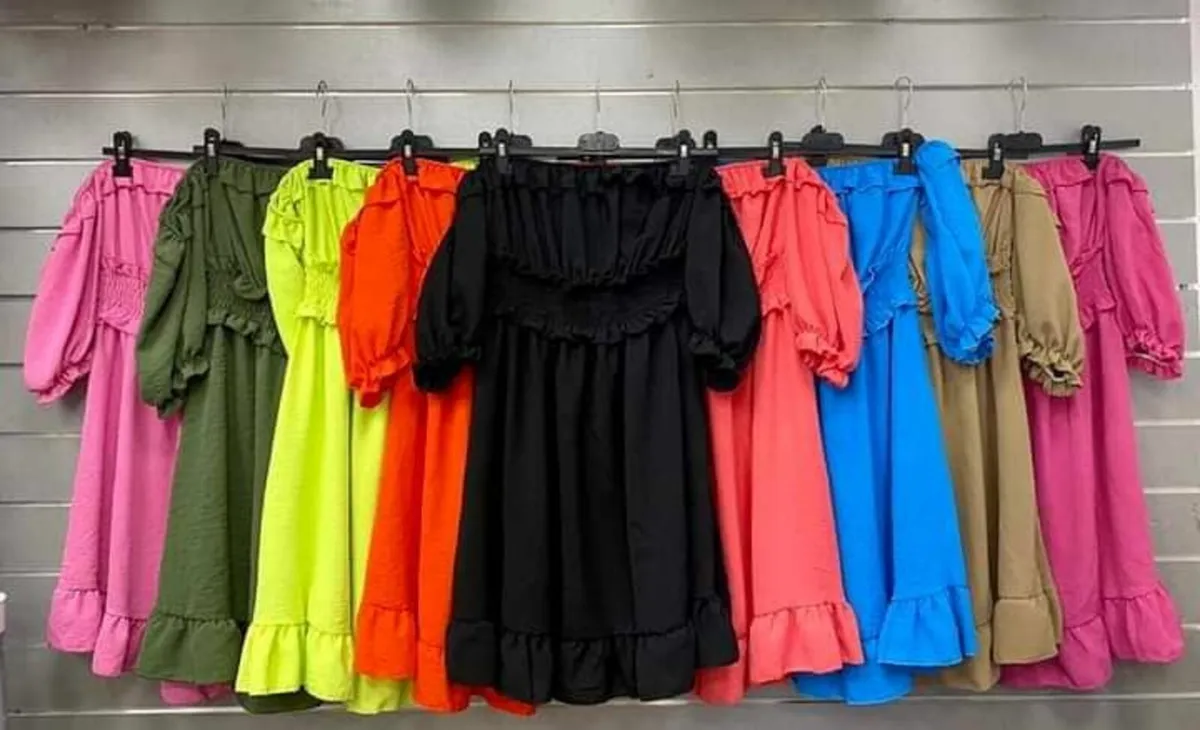 short spanish dress for women khaki/brown,pink - Image 2