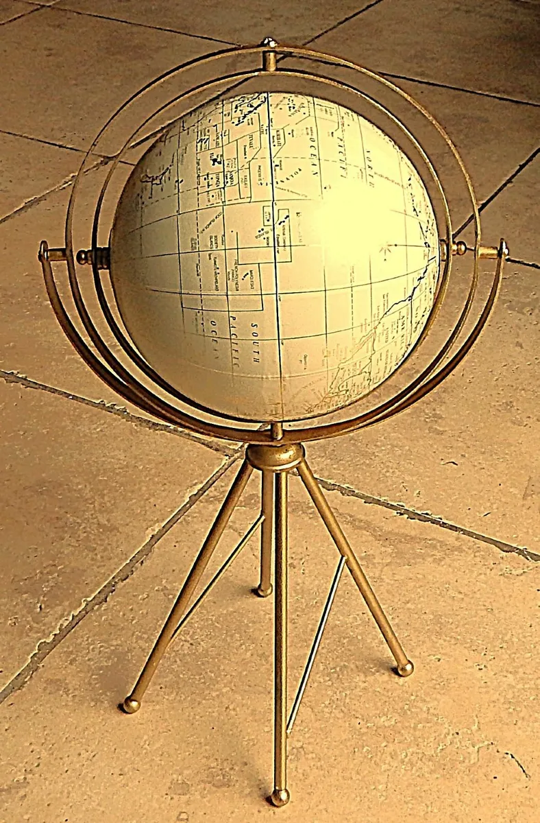 Desktop Rotating World Globe on Metal Stand - Image 3