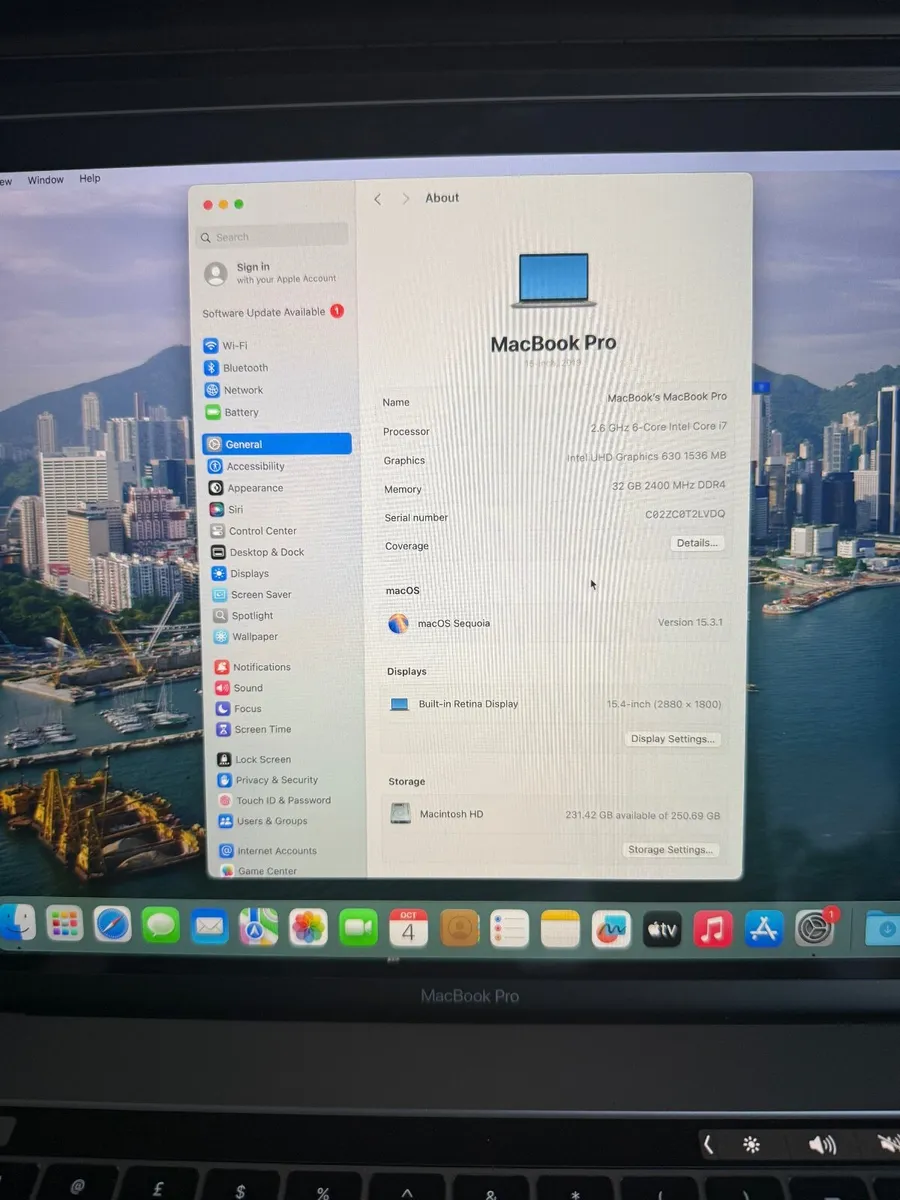 MacBook Pro 15 2019 i7/32GB/256SSD/178c - Image 2