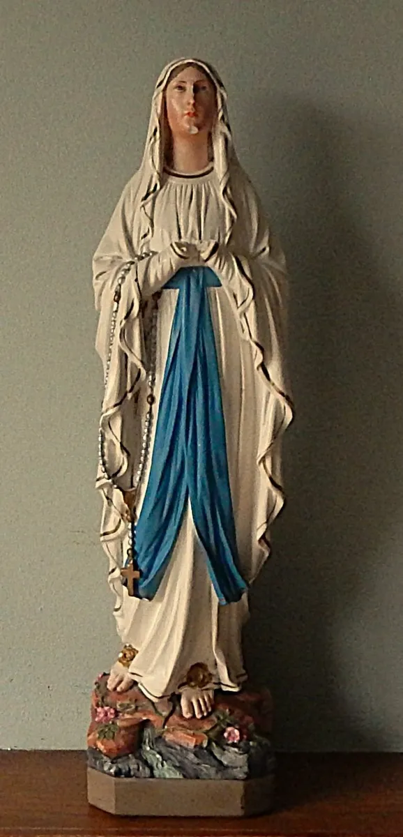 Vintage Large Statue of Our Lady in Original Paint - Image 1