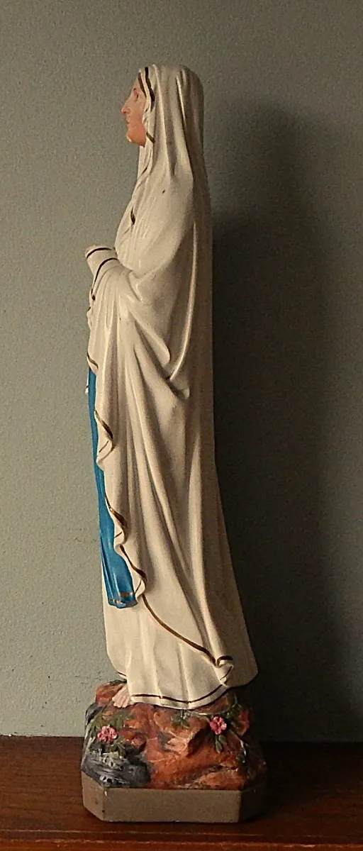 Vintage Large Statue of Our Lady in Original Paint - Image 4