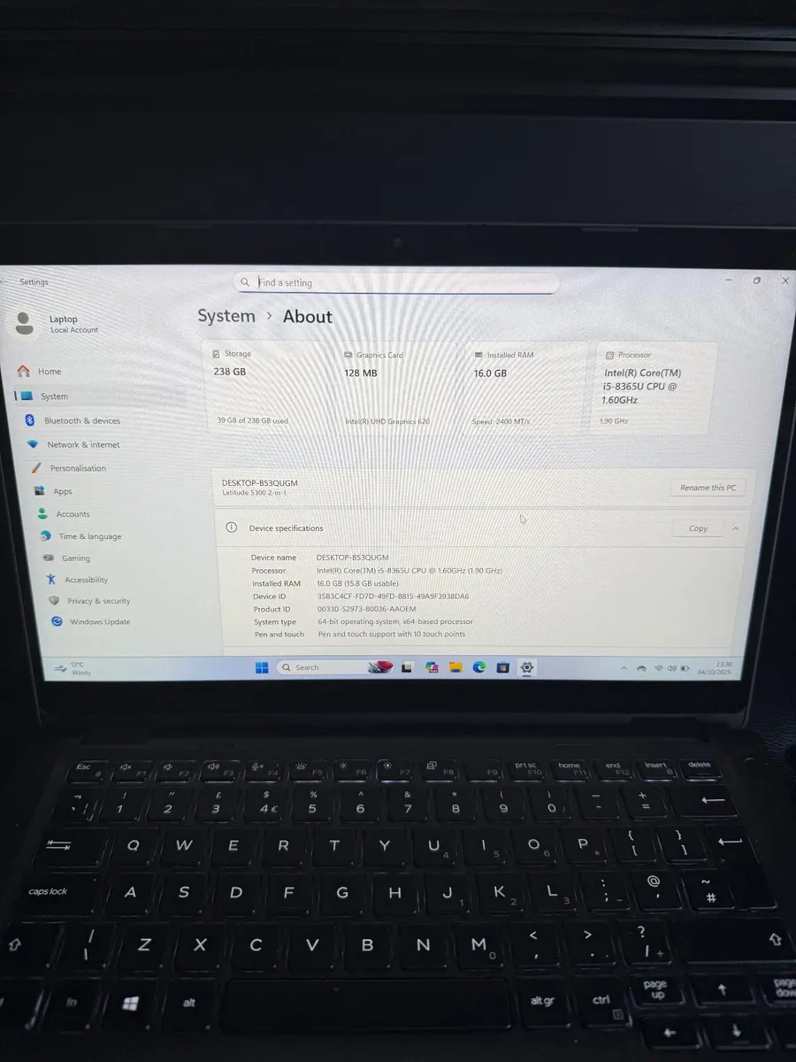 Dell Latitude 5300 2in1 Laptop i5/16GB/256SSD/FHD - Image 4