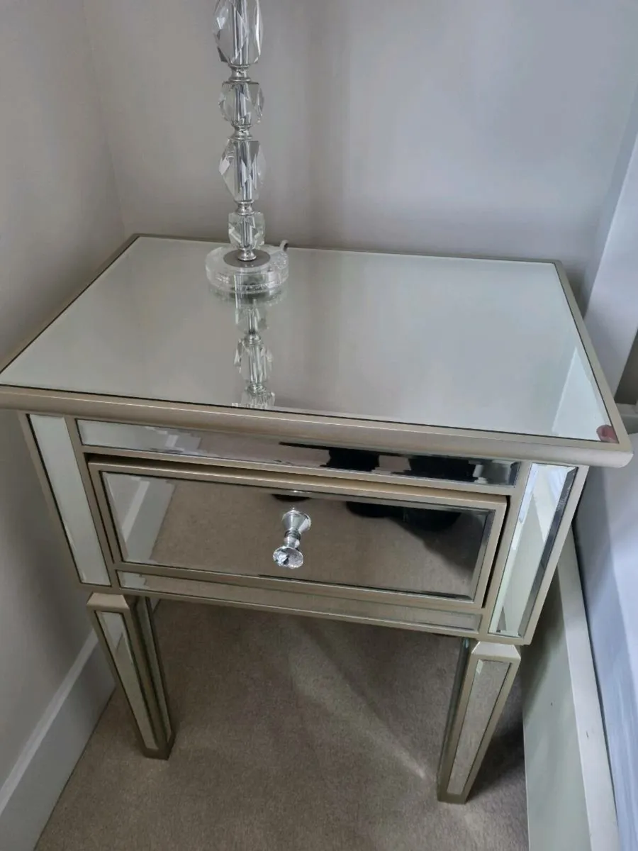 Mirrored Dressing Table & Matching Bedside Lockers - Image 2