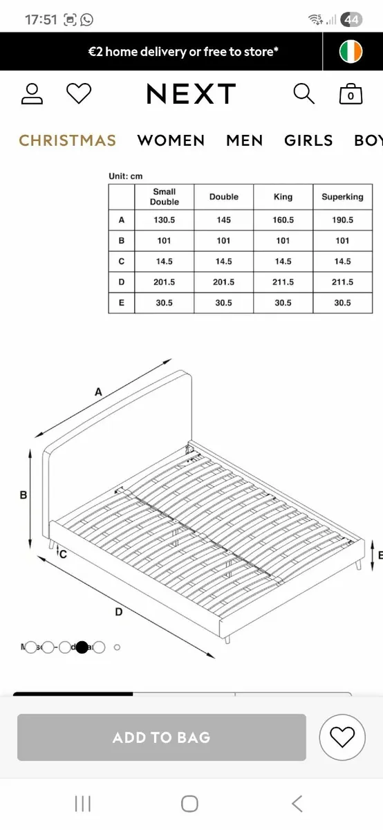 Bed frame- size double - Image 2
