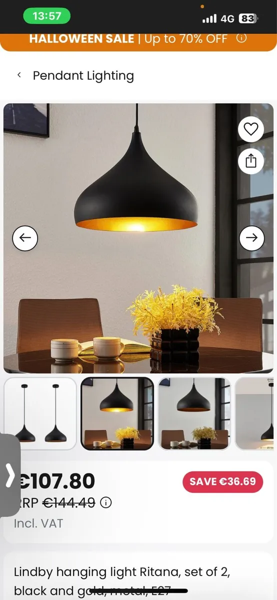 Set of pendant ceiling lights