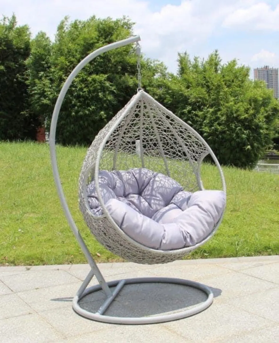 NEW RATTAN HANGING SWING EGG CHAIR - DELIVERY - Image 4