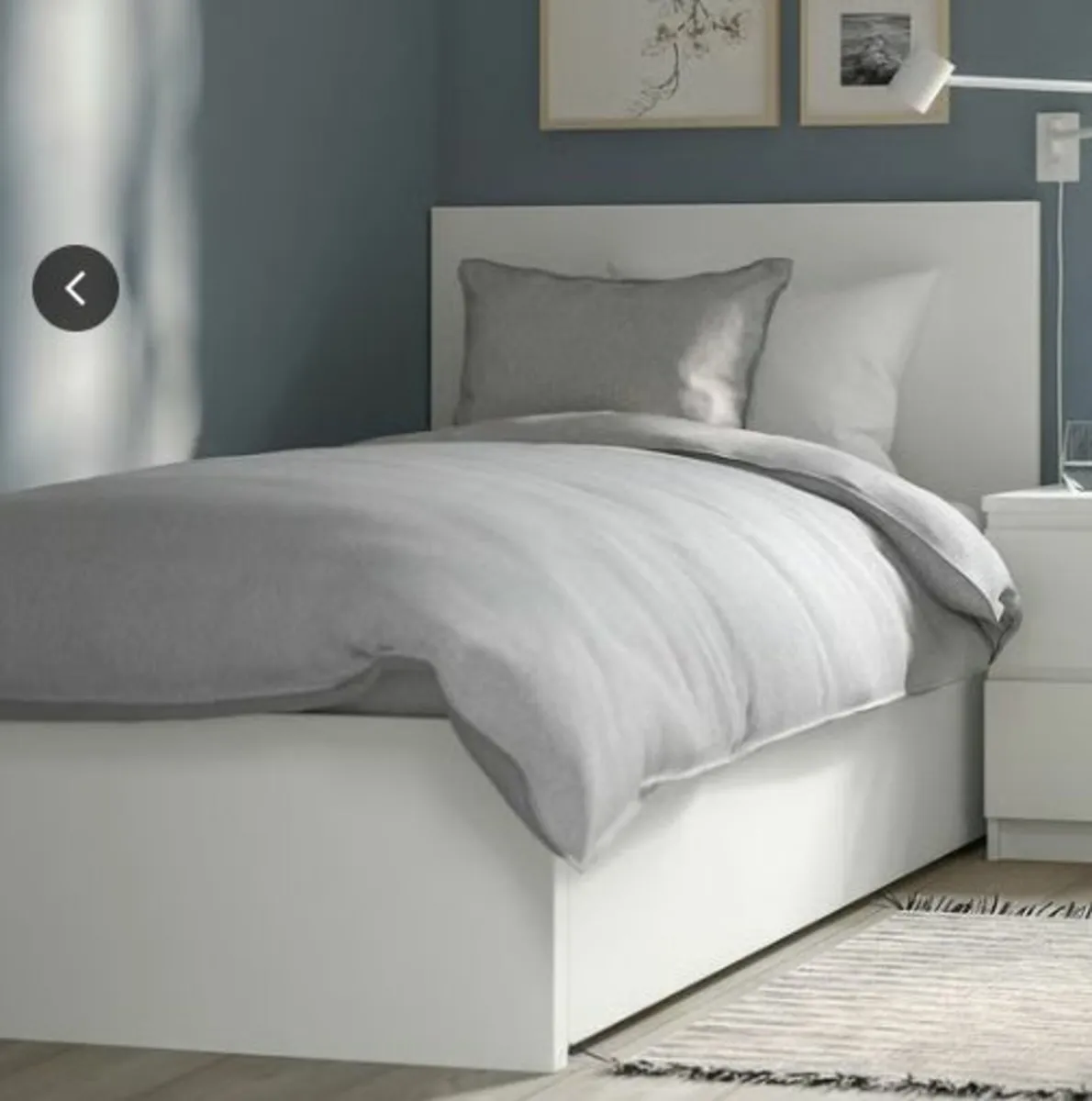 Ikea White Single Bed with drawers (Mattress Inc.) - Image 2