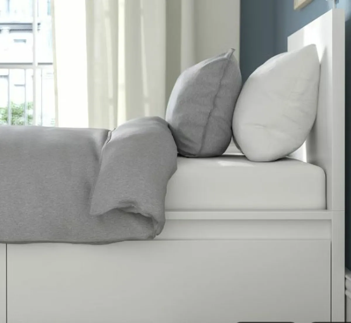 Ikea White Single Bed with drawers (Mattress Inc.) - Image 3