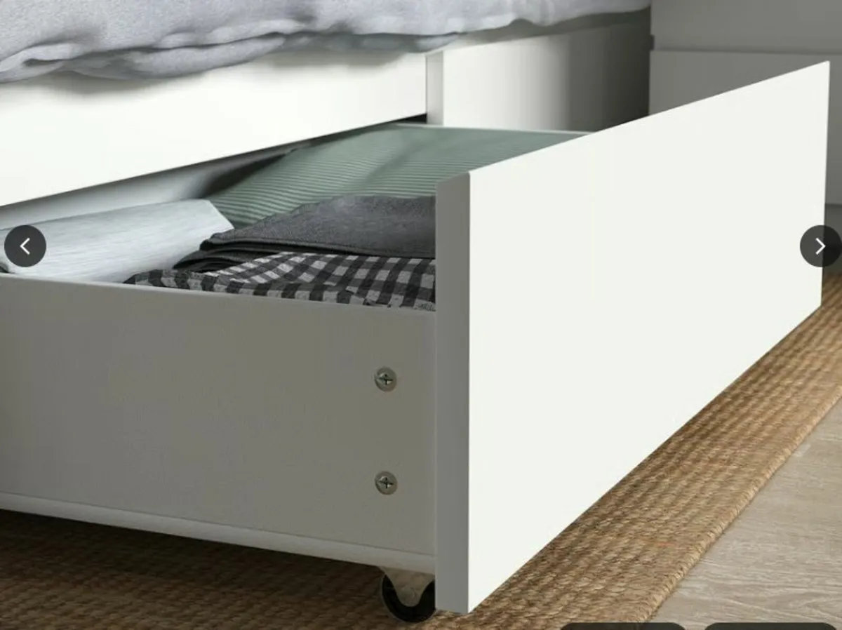 Ikea White Single Bed with drawers (Mattress Inc.) - Image 4