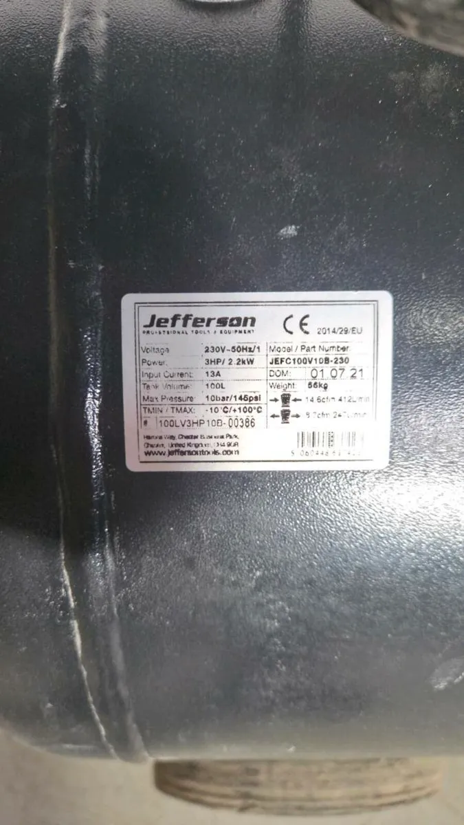 Jefferson 100l Air Conpressor - Image 3