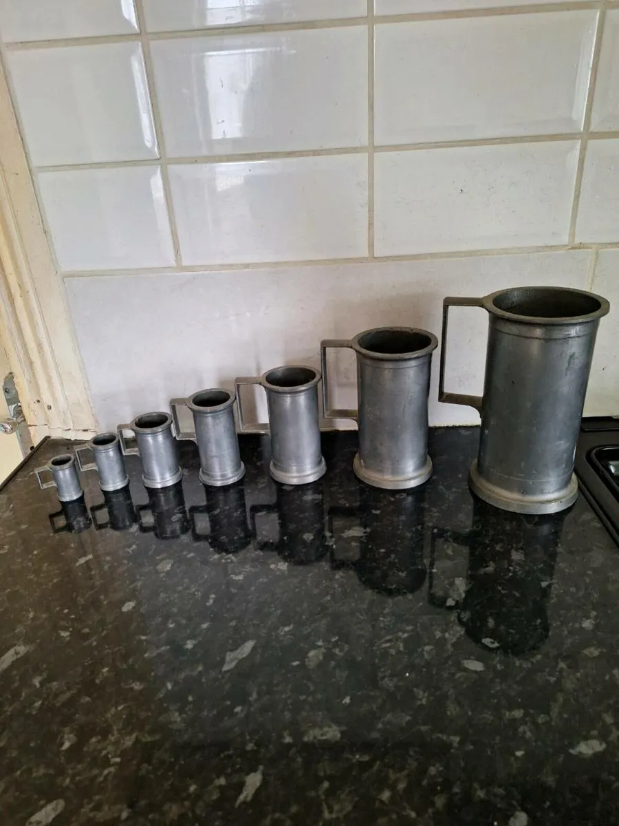 Set of 19th century graduated pewter measures