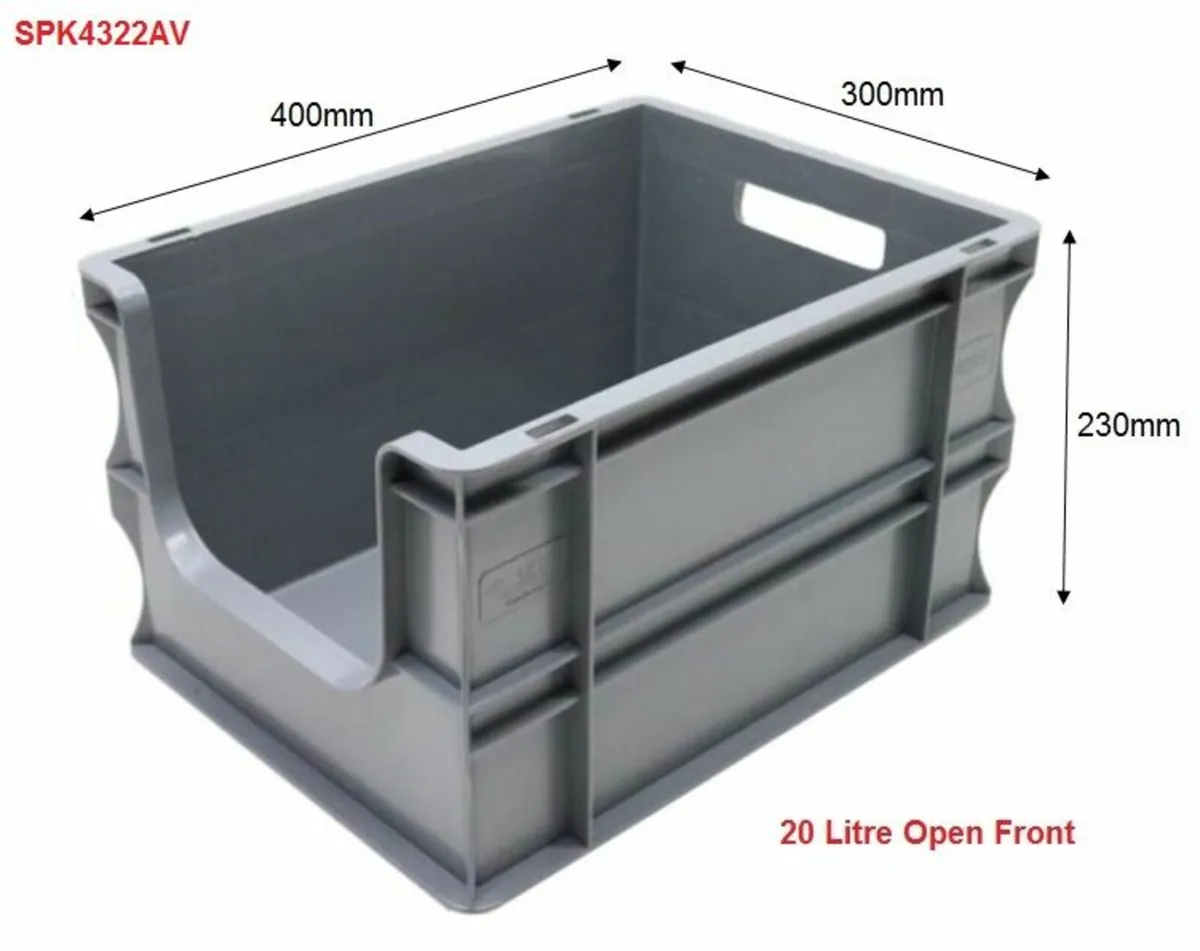 Open Front Euro Stackable Boxes Bins Containers - Image 4