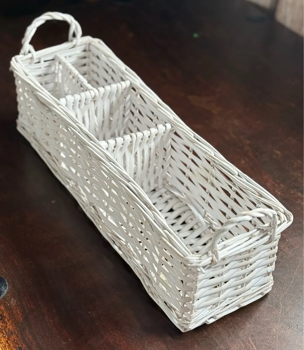 White Wicker Basket - Image 1