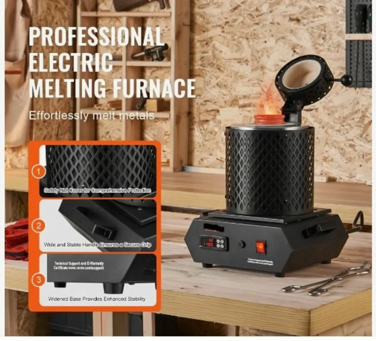 Gold Melting Furnace, 1350W, 1150°C Max - Image 2