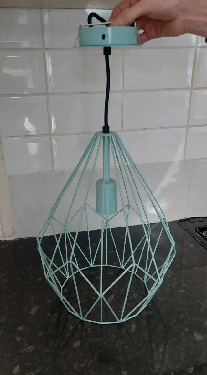 Modern pale blue metal ceiling light