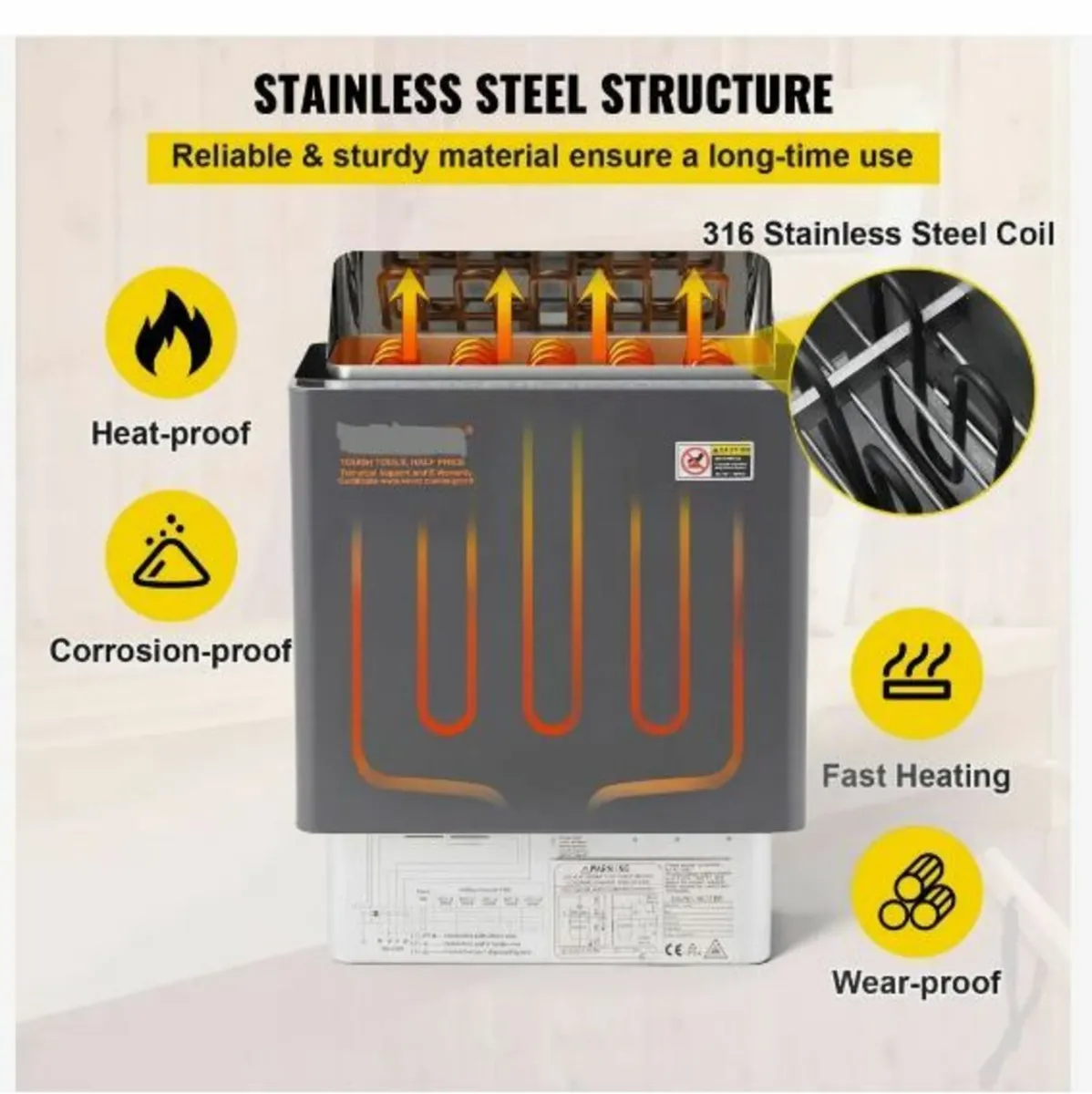 9KW Electric Dry Sauna Heater Stove - Image 3