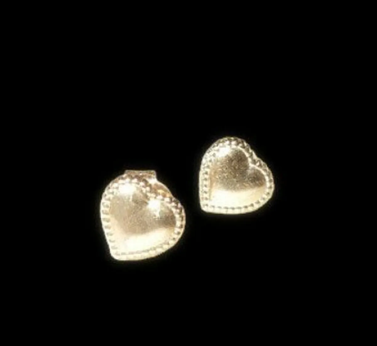 Vintage 9ct Gold Heart earrings - Image 1