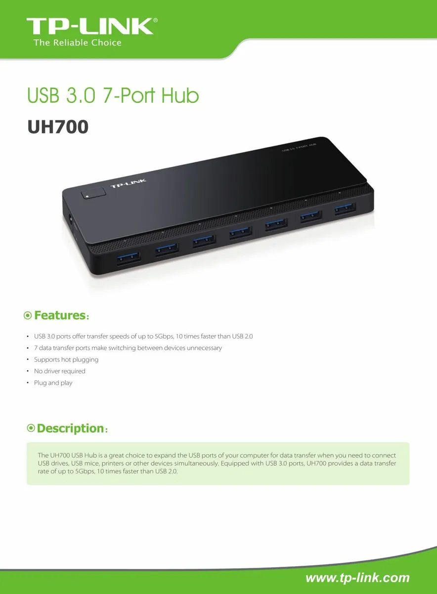 TP-Link 7 port HUB - USB 3.0 - UH700 - Image 4
