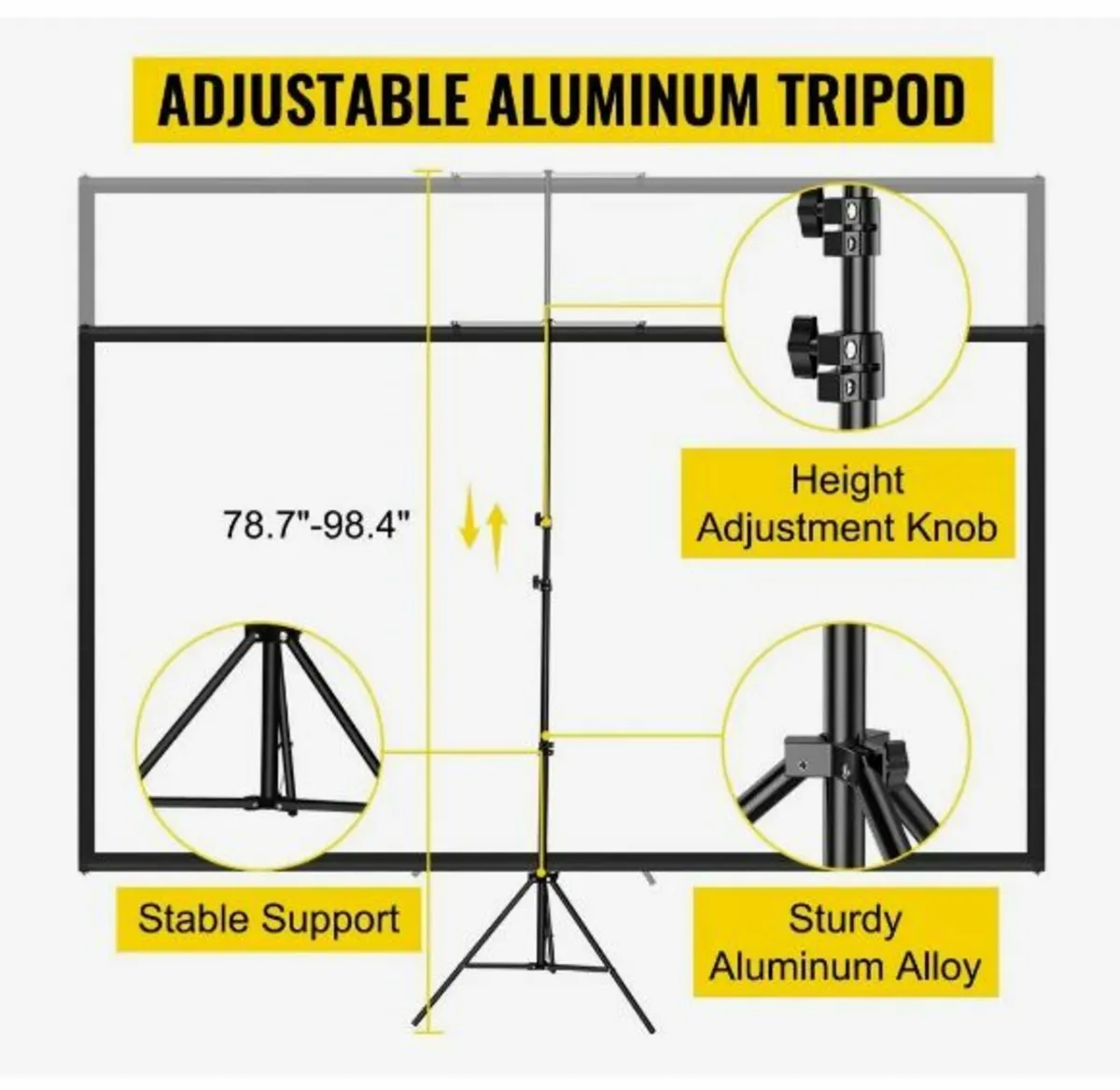 Tripod Projector Screen with Stand 100inch - Image 2
