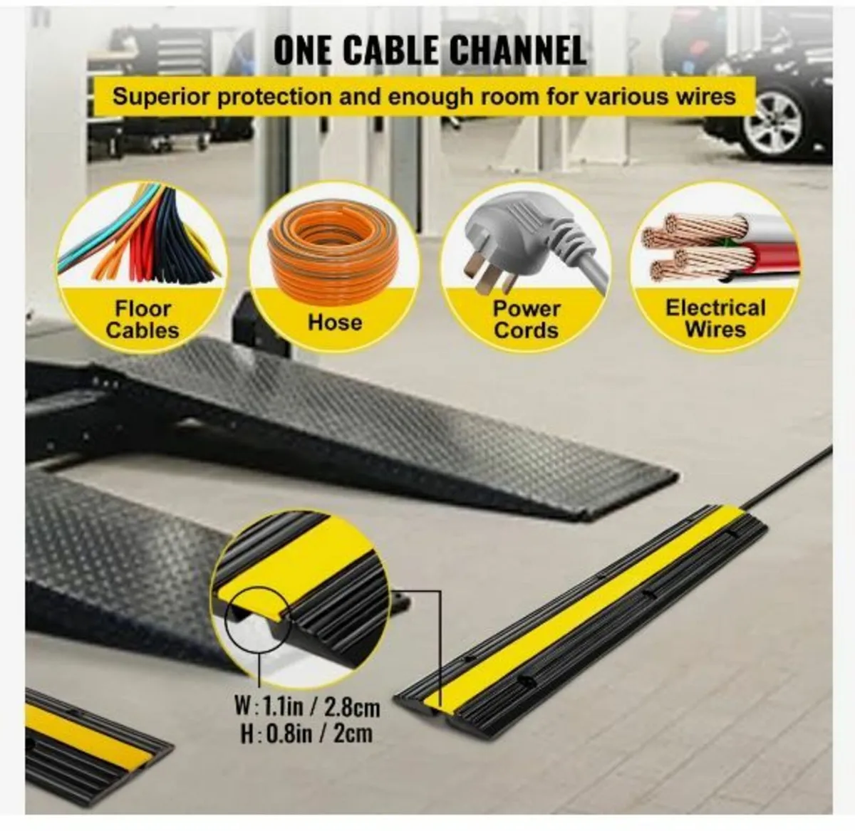 4 Pack of 1-Channel Rubber Cable Protector - Image 2