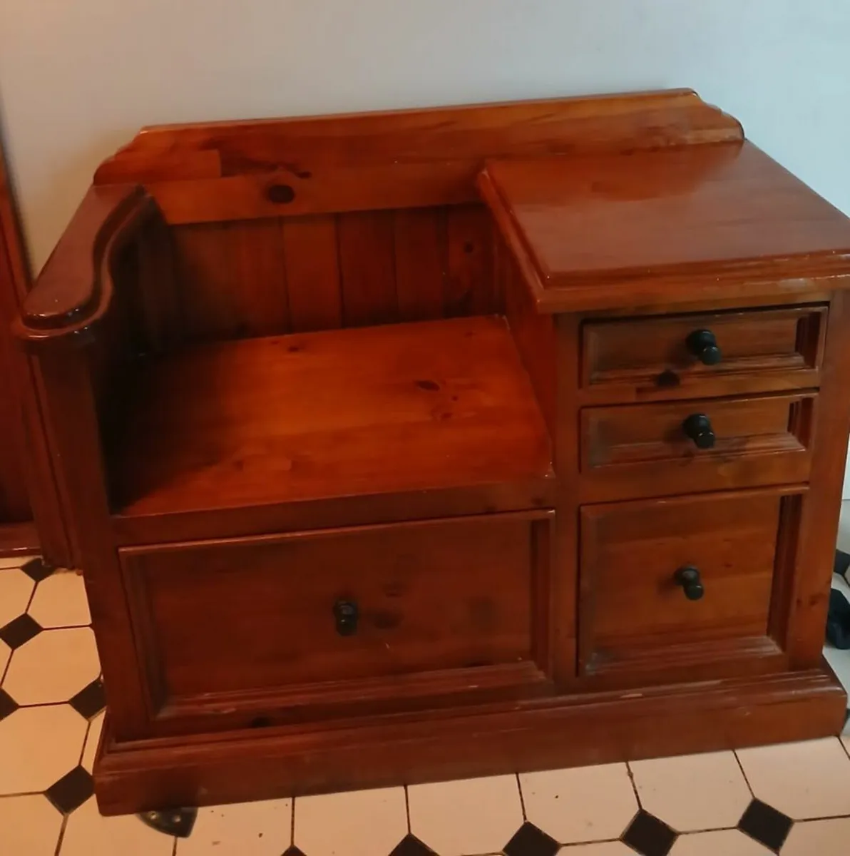 Telephone table/seat/drawers - Image 1