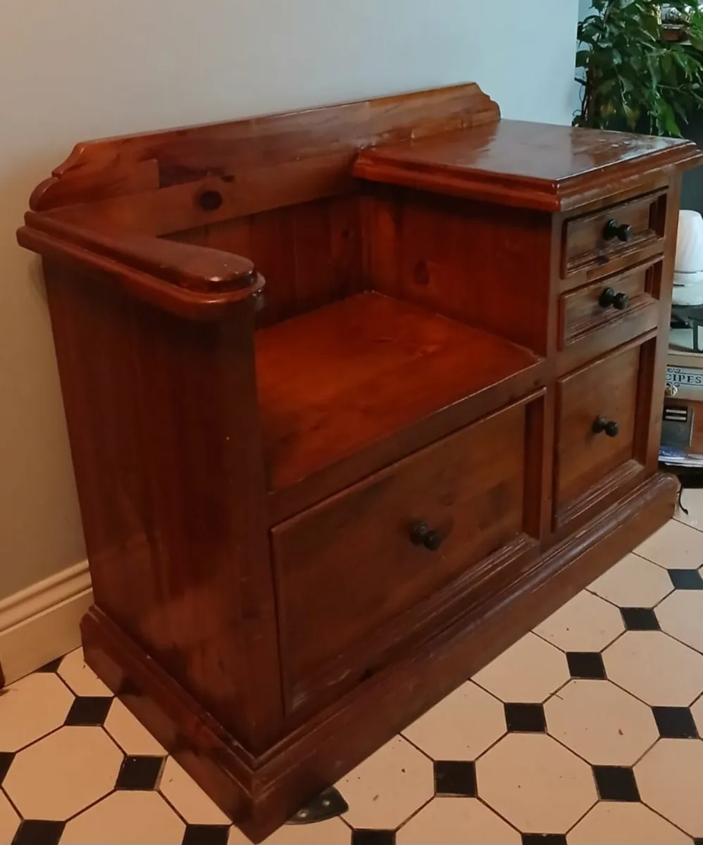 Telephone table/seat/drawers - Image 2