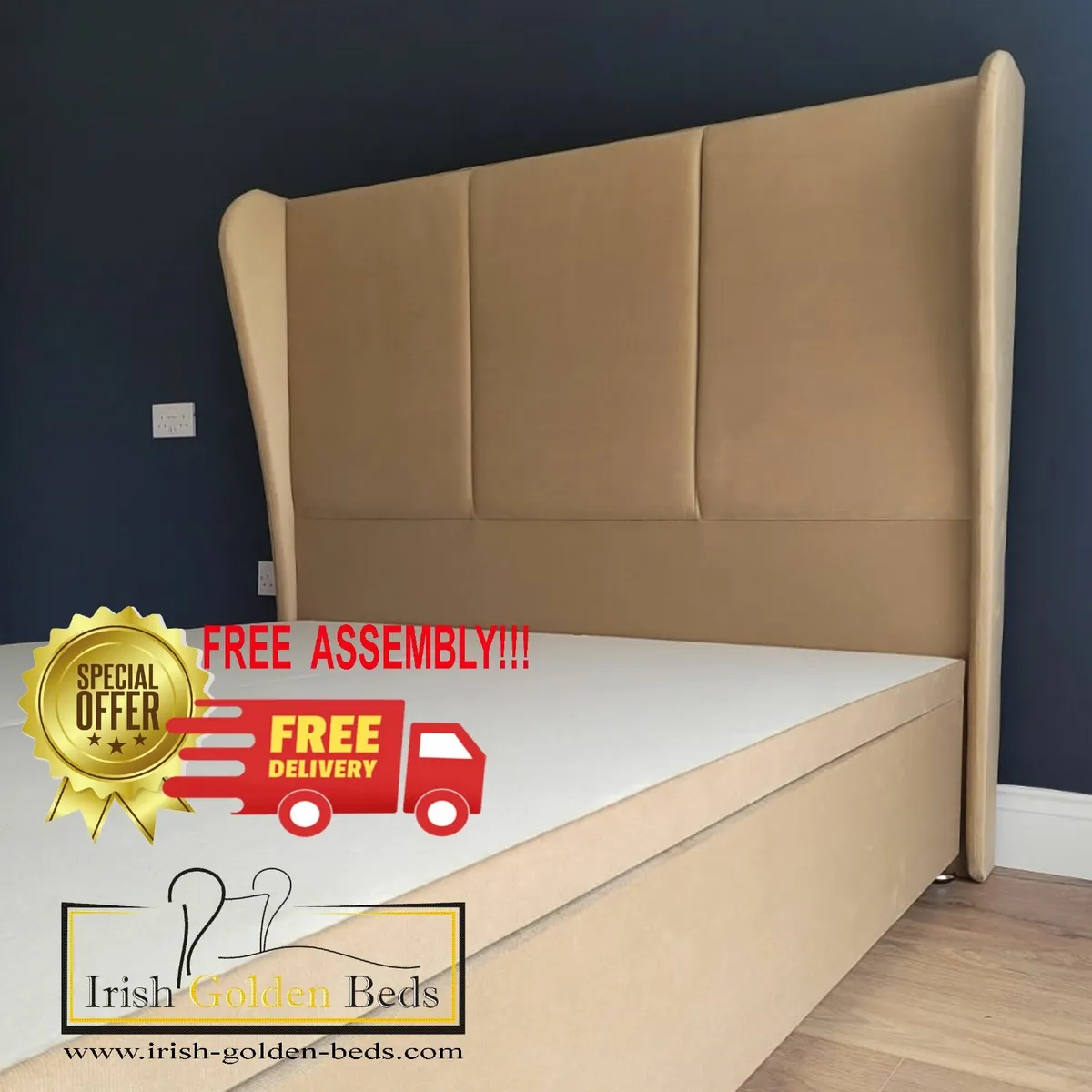 bed frame and headboard, free delivery - Image 1