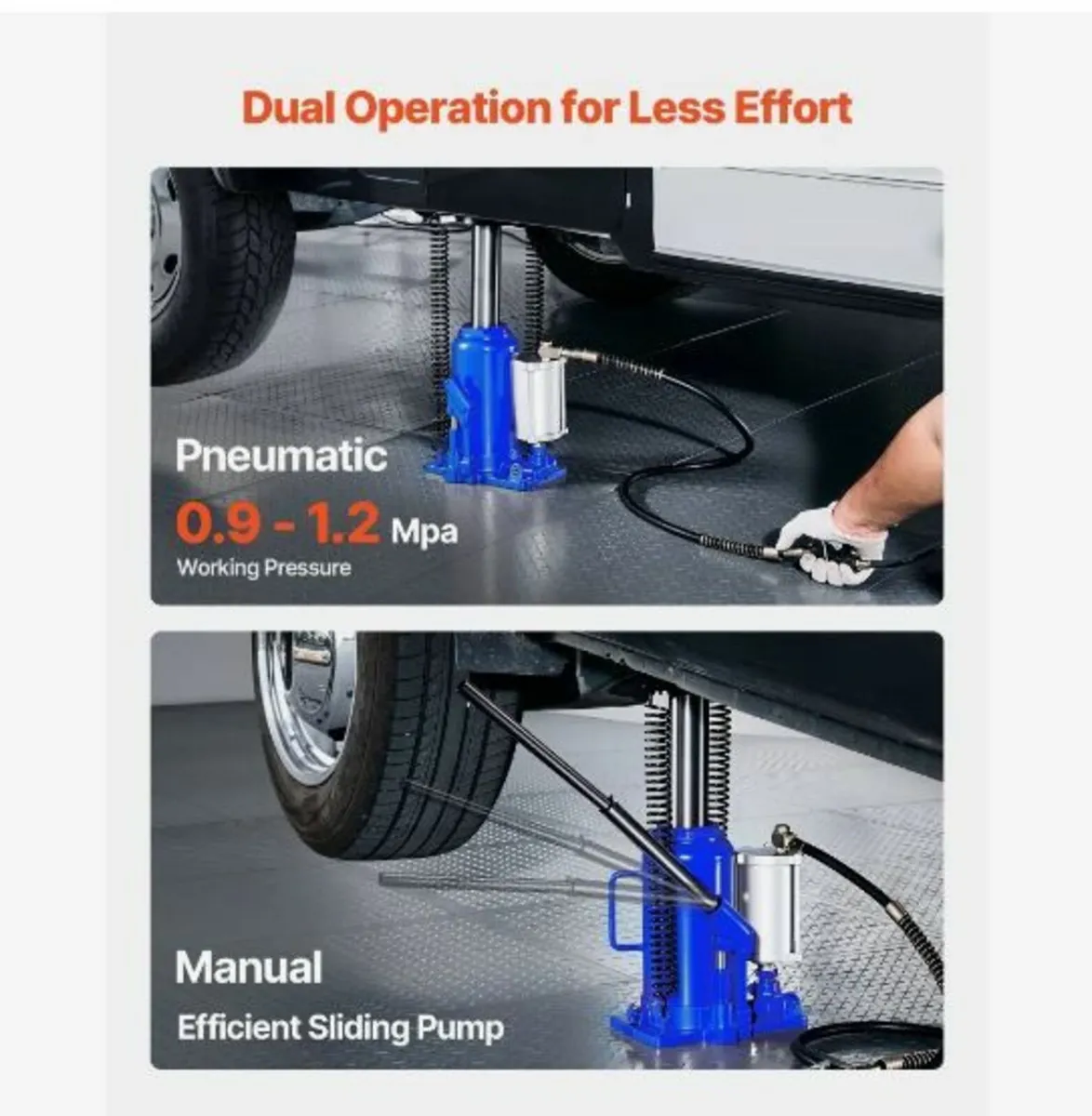 Air Hydraulic Bottle Jack, 20 Ton Load - Image 3
