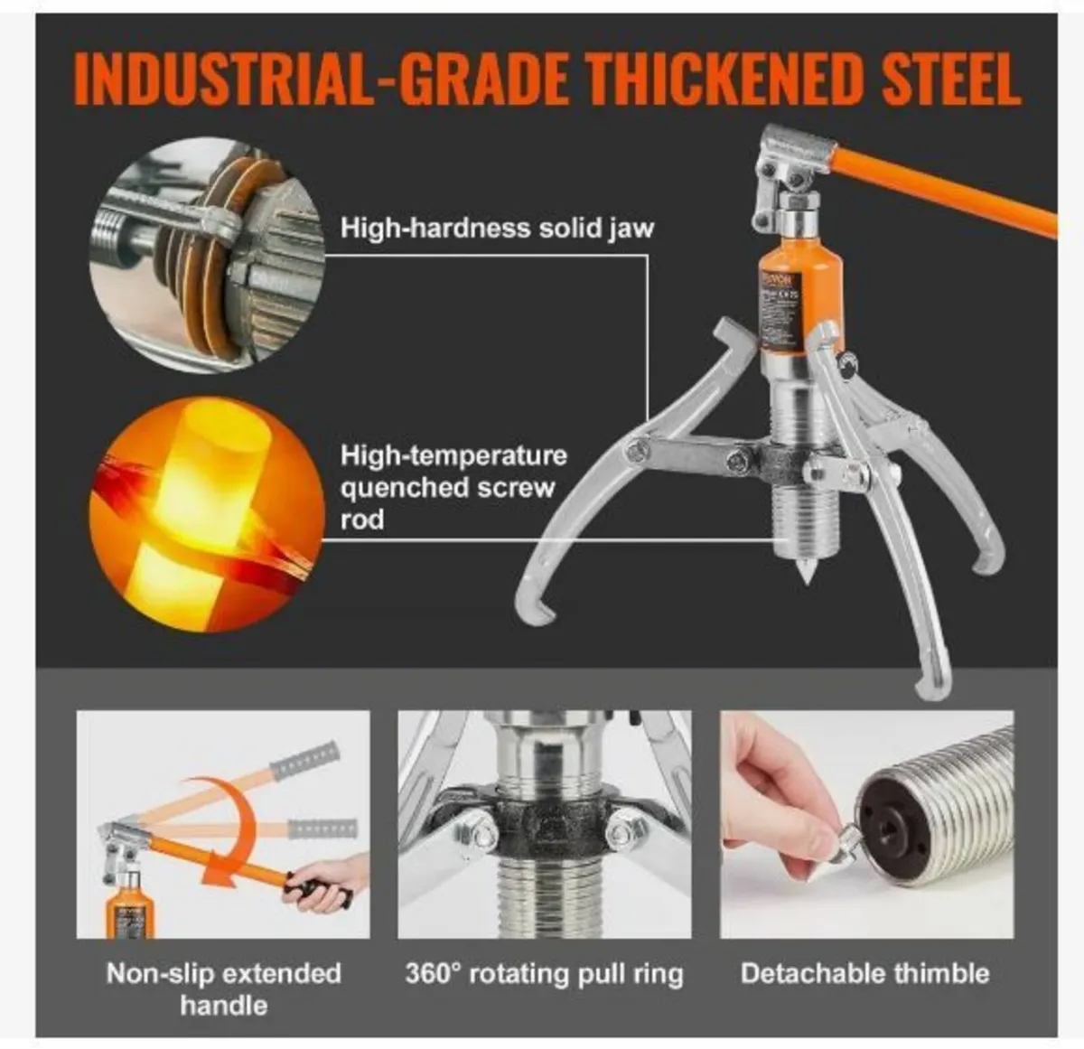 Hydraulic Gear Puller, 15 Ton Max Capacity Wheel - Image 4