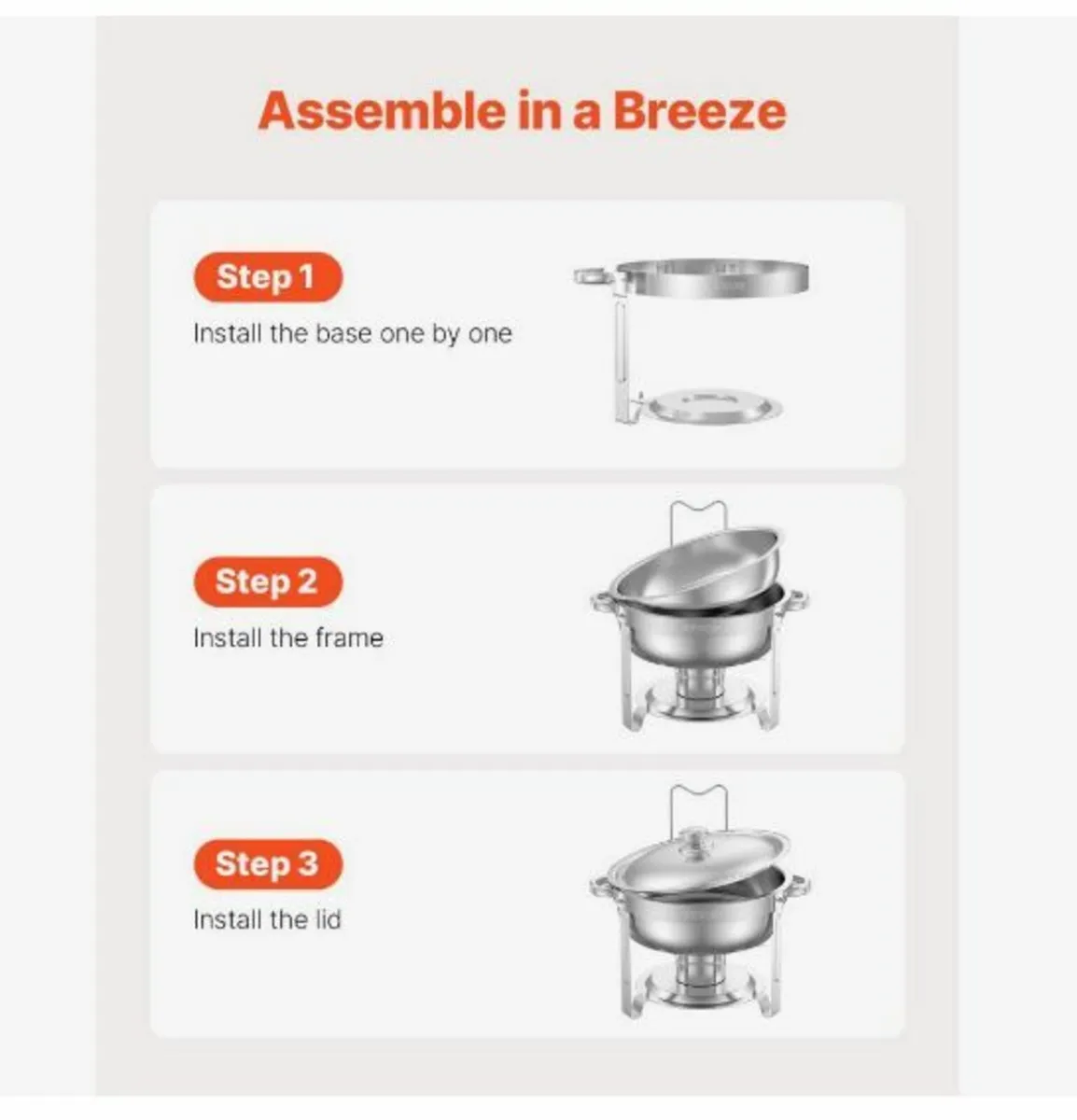 Chafing Dish Buffet Set, 5 Qt 4 Pack - Image 2