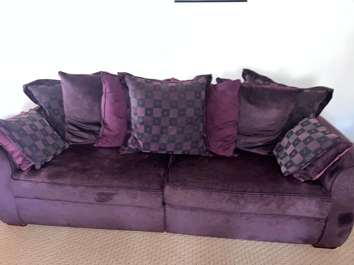 Lovely Pillow Back 4 Seater Sofa and Accessories - Image 1