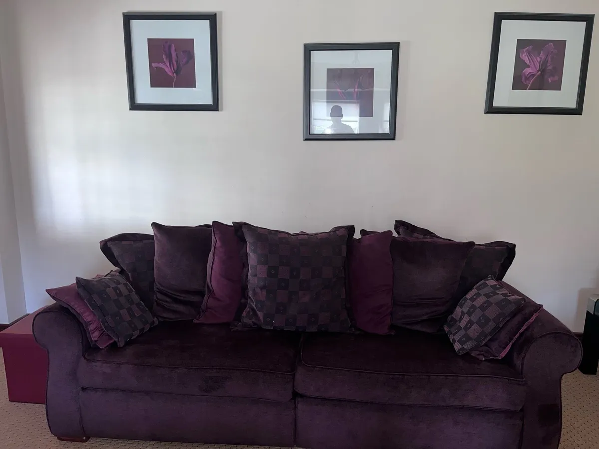 Lovely Pillow Back 4 Seater Sofa and Accessories - Image 4