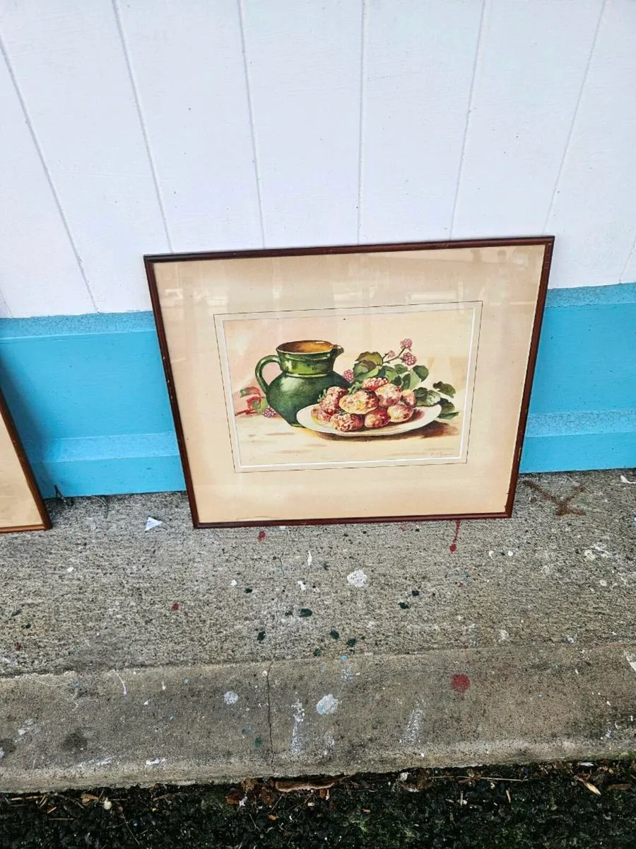 Vintage Antique Picture Watercolour - Image 1