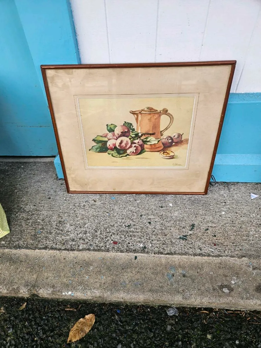 Vintage Antique Picture Watercolour - Image 1