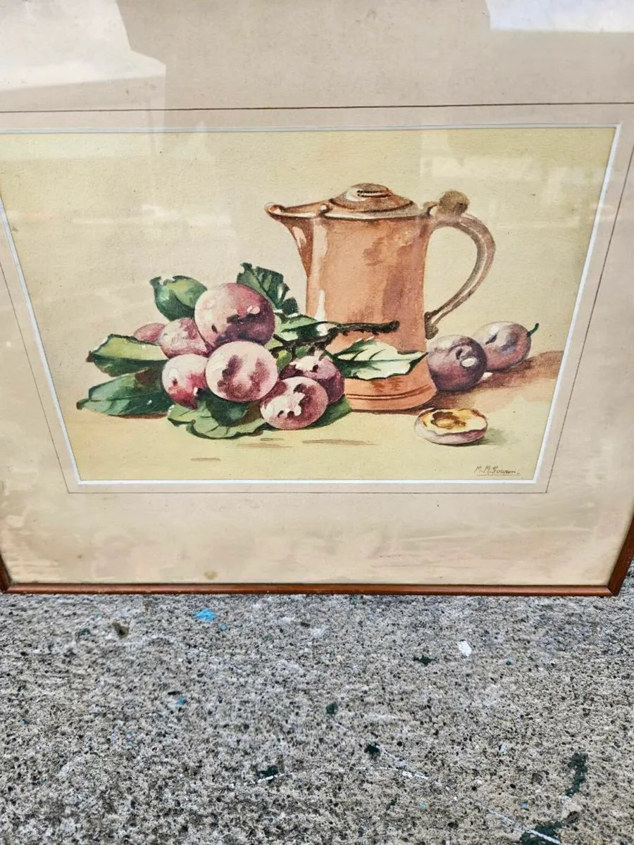 Vintage Antique Picture Watercolour - Image 3