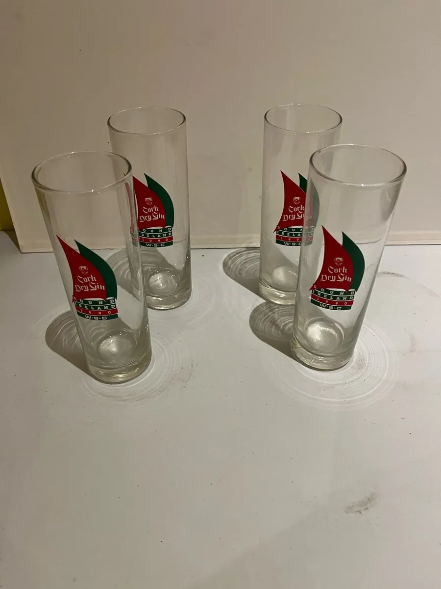 Cork Dry Gin. Glasses. WBC Race. 1990. - Image 1