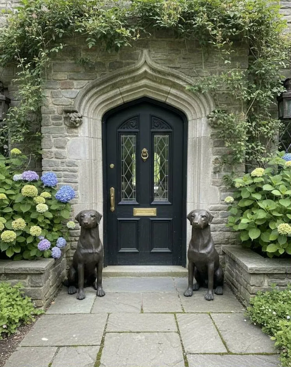 Beautiful pair of bronze dogs