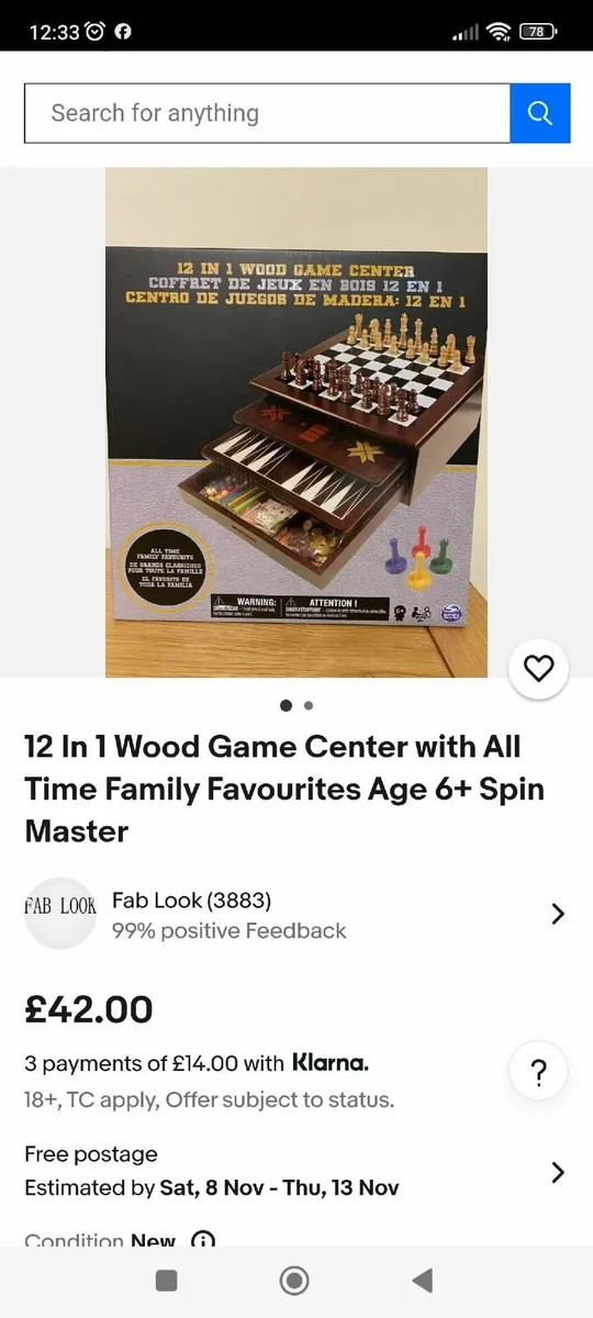 12 in 1 wooden game center - Image 1