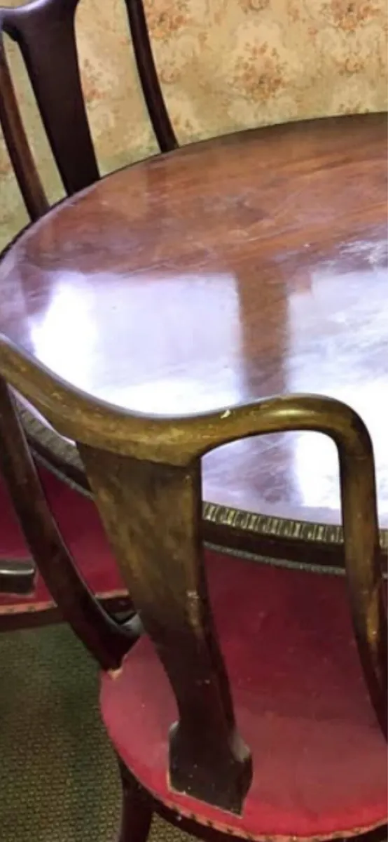 Antique table and chairs - Image 1